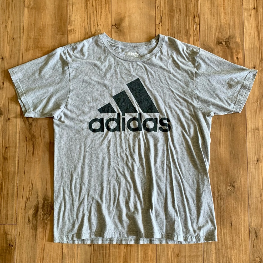 Adidas The Go To Tee T-Shirt Men's Size L Gray Short Sleeve Pullover Crew Neck